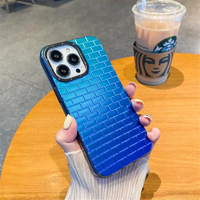 Husă de telefon cu model de bloc de placare cu gradient laser de lux pentru Iphone 13 Pro Max 11 12 14 Pro Max Husă de protecție antișoc din silicon