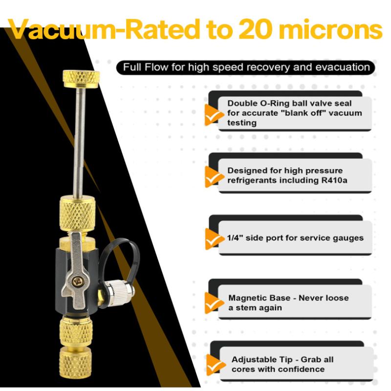 1 4 Inch Valve Core Remover Dual Valve And Sight Glass High Efficiency For Refrigeration System Repair