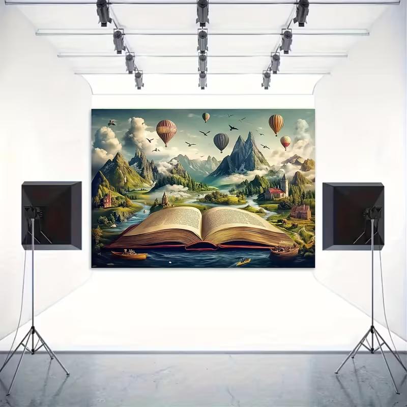 2D Magical Storybook Backdrop Mountain Landscape Photography Background