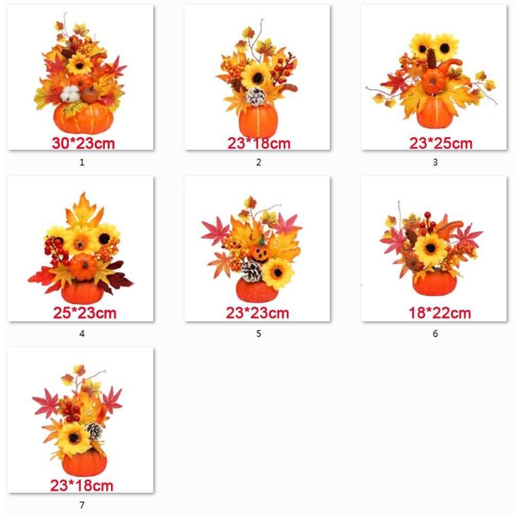 Fake Plant Simulation  Pumpkin Flowers Simulation Flowers Halloween Pumpkin  Party Decor