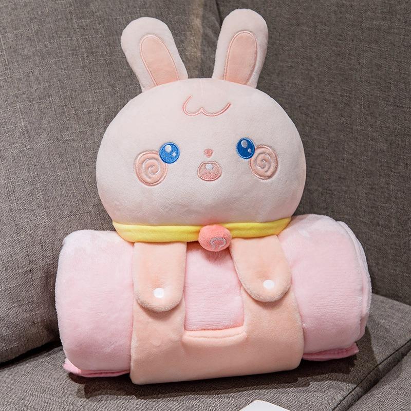 1pcs Cartoon Nap Roll Blanket Plush Nap Blanket Air-conditioning Blanket Home Sofa Blanket Foldable Blanket 80x100cm розовый