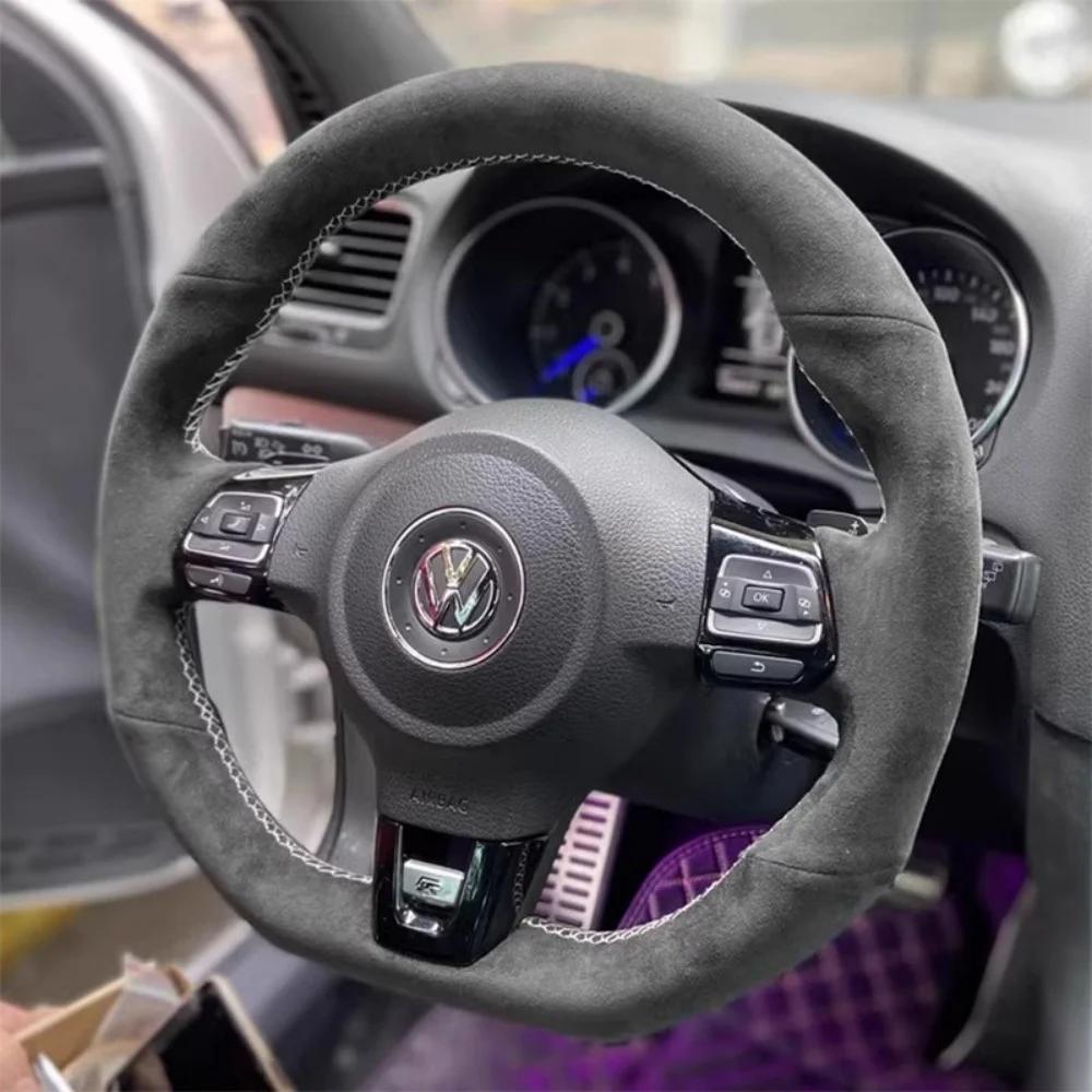 DIY Auto Lenkradbezug Wildleder Für Volkswagen Golf 6 GTI MK6 VW Polo GTI Scirocco R Passat CC R-Line 2010 Auto Zubehör