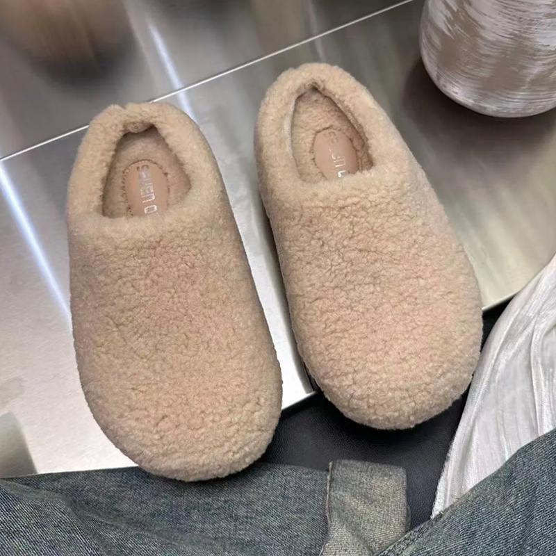 Winter Slippers for Women Plush Warm Cotton Slipper Leopard Design Platform Slides Winter Casual Mules Slides Lady Cotton Slides