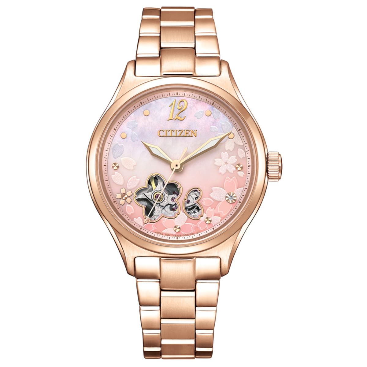 

Годинник Limited Model Mechanical Open Heart Waterproof Cherry Blossom Pink [Citizen] PC1017-88Y для жінок