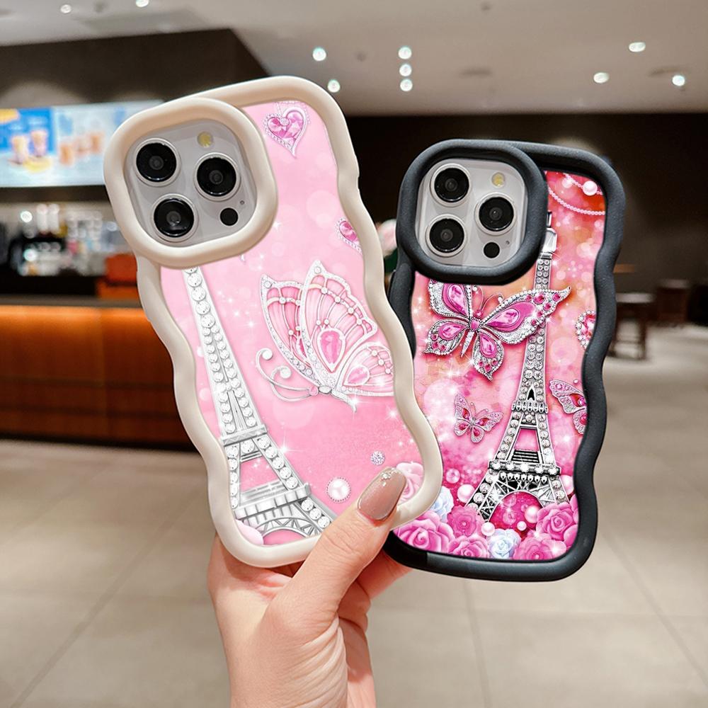 Macaron Soft TPU Phone Case for Samsung A11 A12 A13 A14 A15 A23 A24 A25 A52 A53 A54 A55 A30 A50 S20 S23 FE S24 Ultra Cover Ae62 Butterfly Eiffel Tower