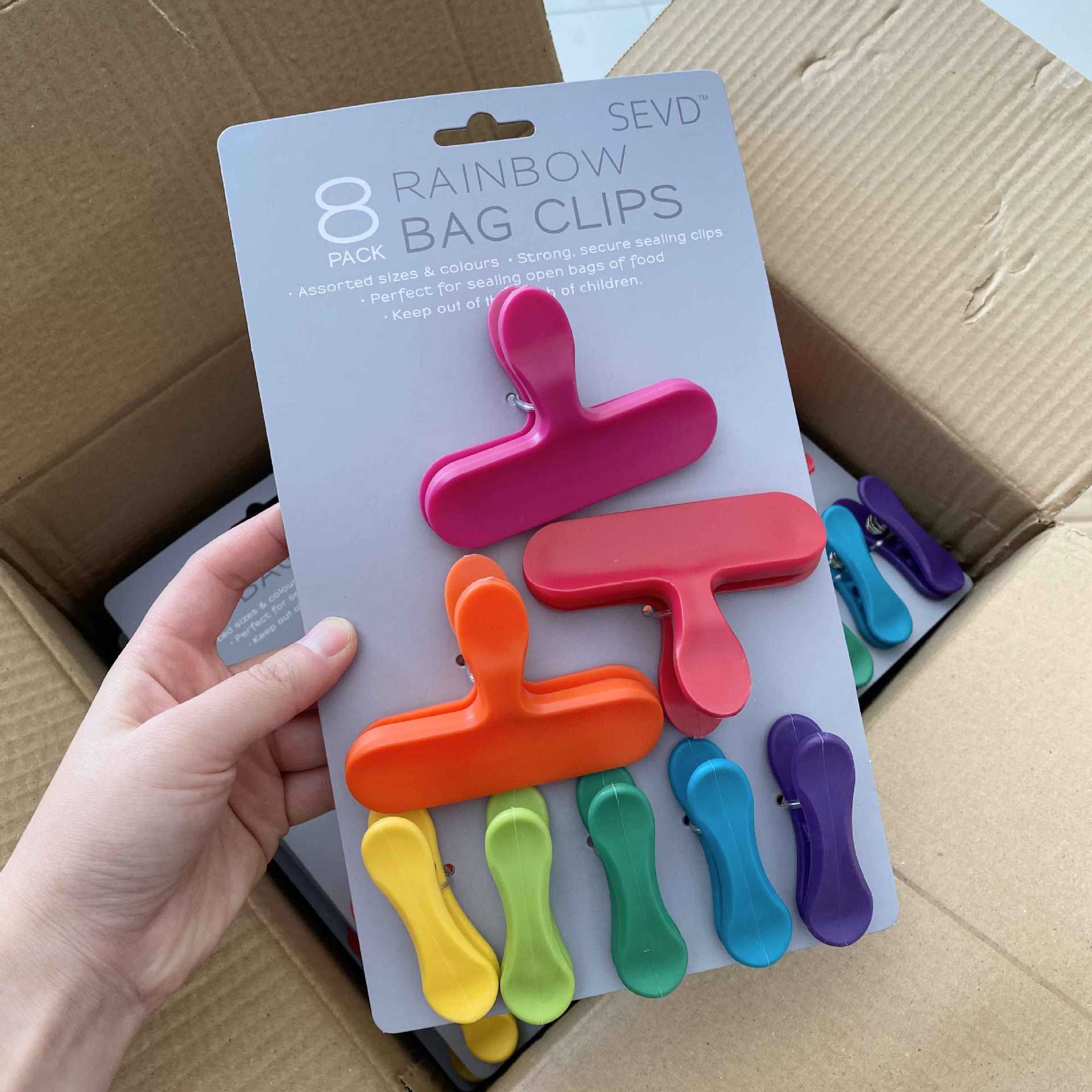Pack of 8 Sealing Clips, Snack Food Clips, Sealed Bag Clips, Plastic Bag Clips, Food Sealing Clips