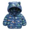 Children Boys Baby Hooded Lightweight Down Jackets Warm Outerwear Autumn Kids Girls Coats Cartoon Dinosaur Print Casual Clothing
