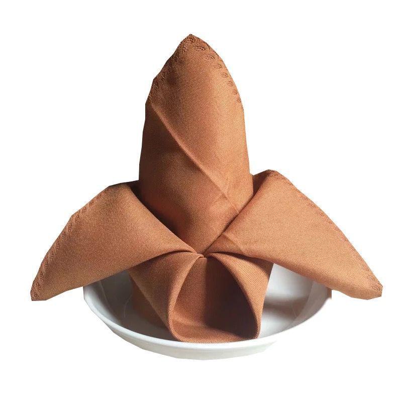 Plain Red Napkin Cloth for Hotels, Cafes, and Western Restaurants - Multipurpose Folded Flower Design