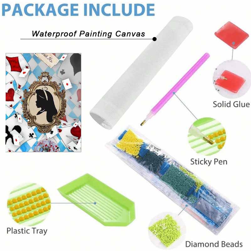 Disney Diamond Painting Kit Alice Silhouette Hand Embroidery 5D DIY Diamond Art Home Decor Creative Handicrafts Gift For Wall Art Decor