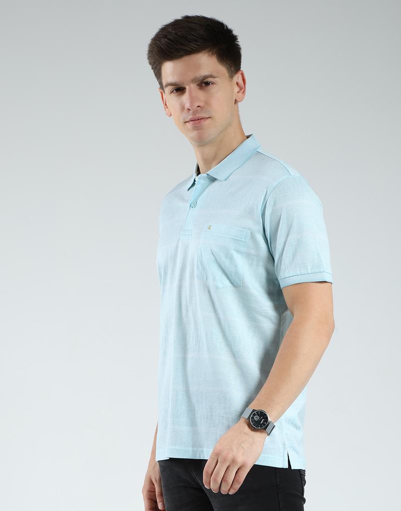 Luxuria Men's Striped Collar Neck T-Shirt
