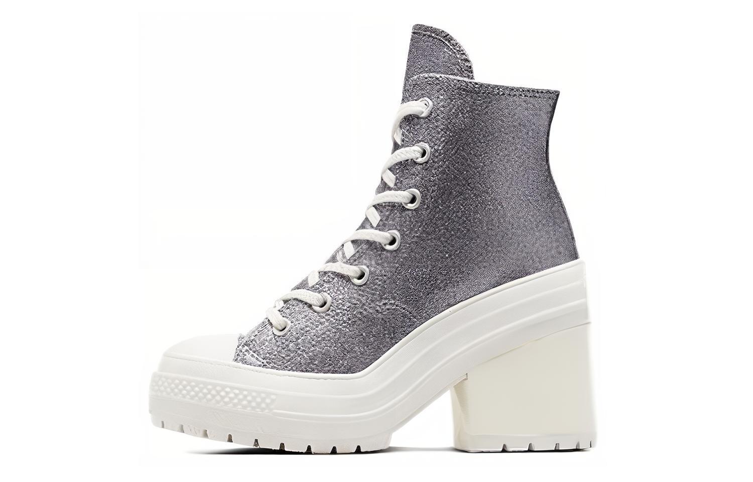 Converse Chuck 70 De Luxe Abriebfest Atmungsaktiv Mittelhohe Leinenschuhe Damen Grau A08177C 42