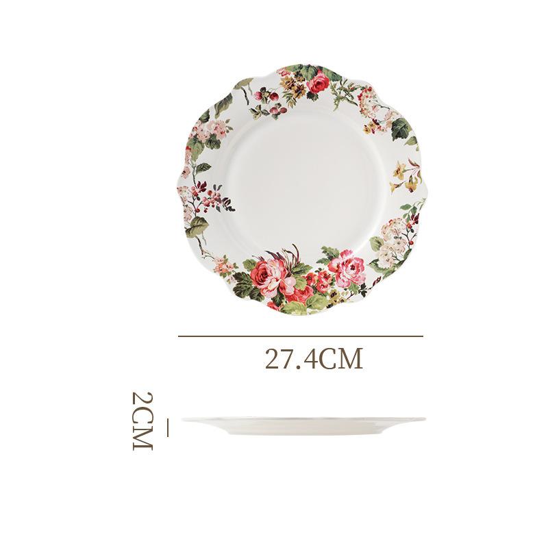 Creative European Camellia Multi-Layer Ceramic Fruit Plate Living Room Coffee Table Candy Plate Afternoon Tea Dim Sum Rack Cake Plate