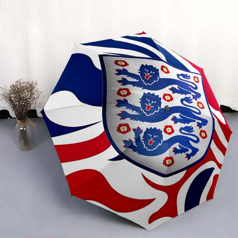 1 PC Automatic Folding Umbrella - England National Football Team Pattern, Portable & Foldable Design with 8 Ribs, Christmas Birthday Gifts