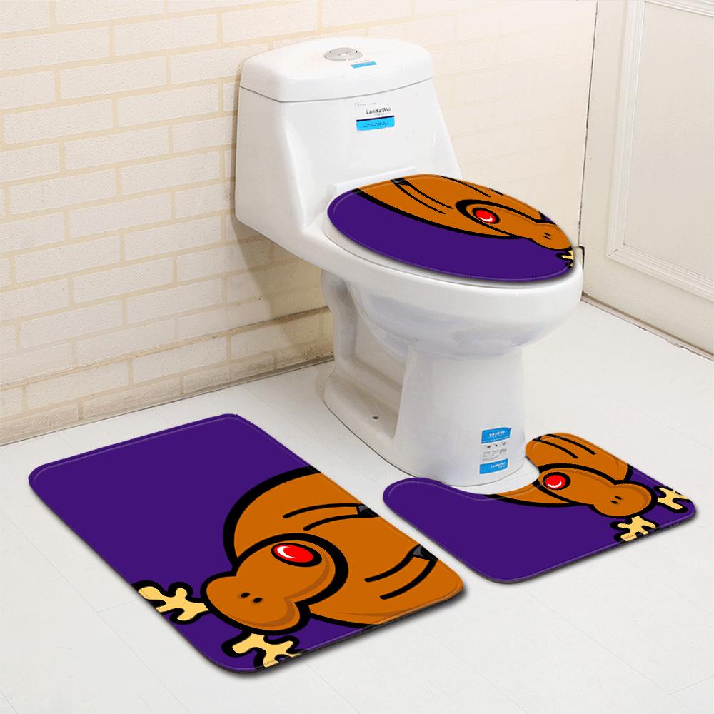 Christmas Bathroom Floor Mat Toilet Three-Piece Set