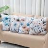 4Pcs Wildflower Theme Peach Skin Pillowcase 45*45Cm Butterfly Pattern Peach Skin Pillow Cover For Home Living Room Bedroom Decor
