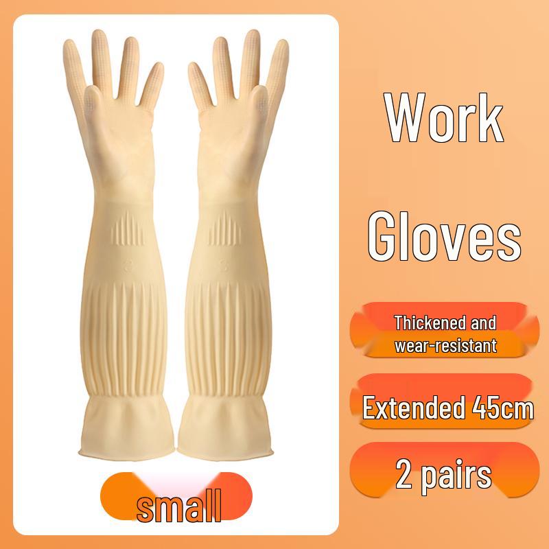 Womens Durable Waterproof Latex Work Gloves - Thick, Wear-Resistant for Kitchen & Household Tasks