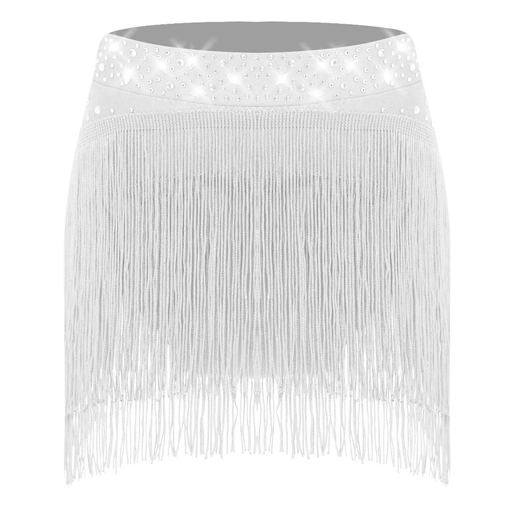 Dívčí třpytivé flitrované taneční šortky Elastický pas Design s třásněmi Integrované bezpečnostní šortky Pohodlné tréninkové oblečení