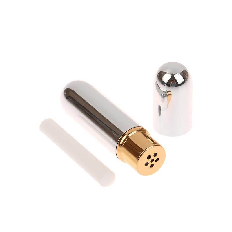 1Pcs Nasal Inhalers For Essential Oils Aromatherapy Blank Aluminum Tubes 5Ml Refillable Bottles With Replacement Wicks