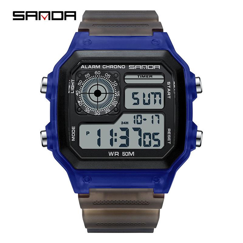 Sanda Men s Waterproof Transparent Sports Watch
