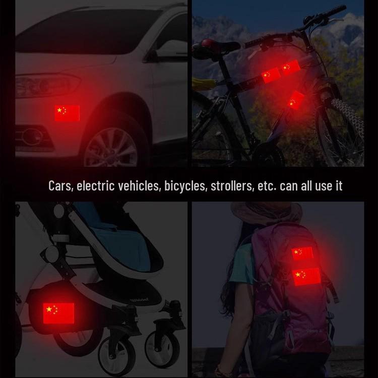 Magnetic Five-Star Red Flag Car Sticker - Reflective Patriotic Decoration Scratch Cover