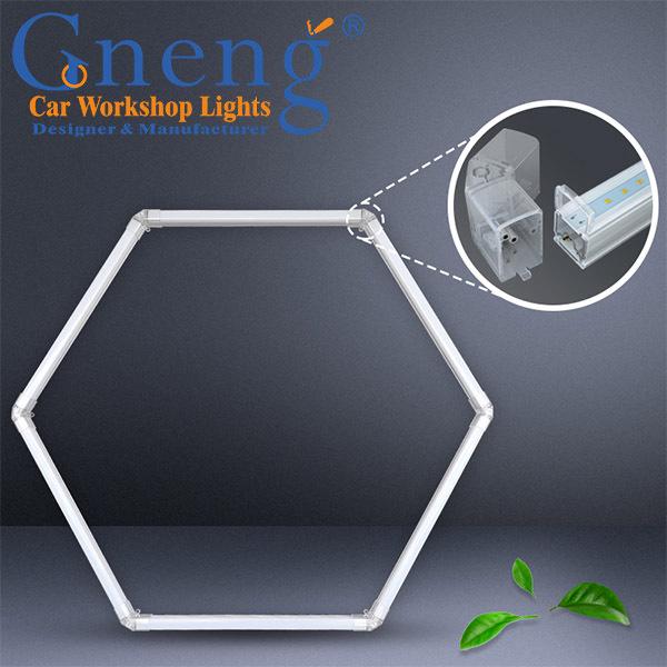 Hexagonal Honeycomb LED Ceiling Light for Garage, Gym, Barber Shop, Supermarket - Energy-Saving Lighting.