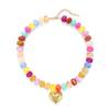Trendiger Y2K Harz Choker Perlenkette Bunter Aufgeblasener Herzanhänger Perlenkette als Geschenk Sommer