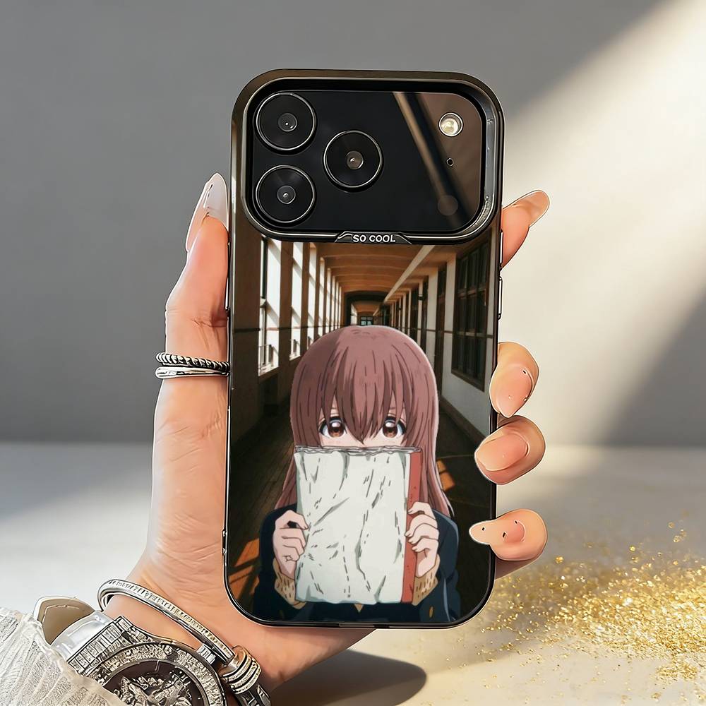 A Silent Voice - Shoko Nishimiya - Anime Movie Phone Case For iPhone17,16,15,14,13,12,11,Pro,MAX Gray Matte Silicone Black Cover