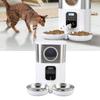 Automatic Cat Feeders for Two Cats 5L Capacity Visable Window Quantitative Feeding Stainless Steel 2 Bowls Timed Pet Food Dispenser