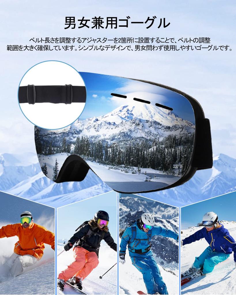 CHMKSTC and Snowboard Goggles with Double UV Spherical Wide Field of Glasses Removable OTG Helmet Revolving Unisex Sports Suitable for Mountain and