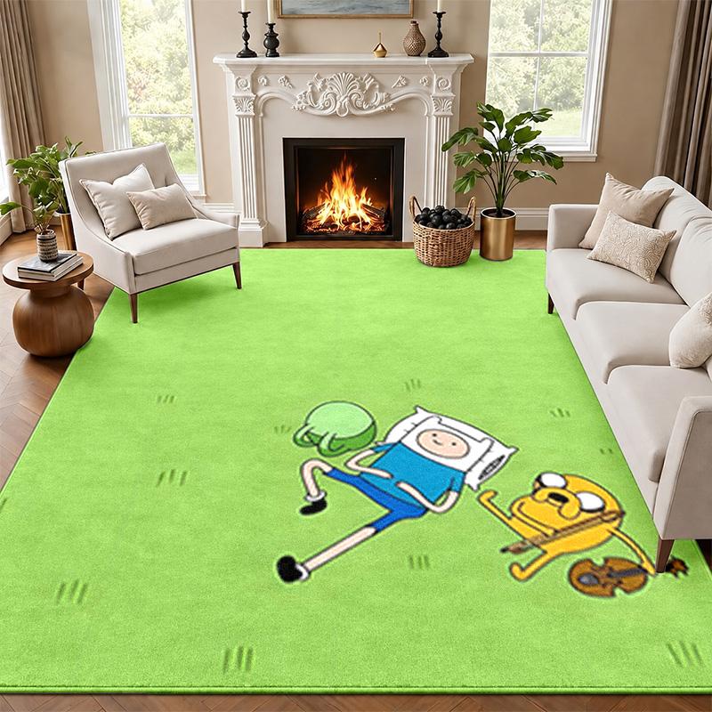 Adventure Time Carpet Door Mat for Living Room or Bedroom Protective Mat Under Chair Office Decoration Christmas Gift Birthday Present