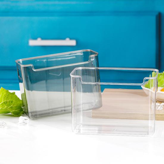 Yousheng Cooling Clear Storage Boxes Extra-Thick Shatterproof PET Containers with Handles Stackable Refrigerator