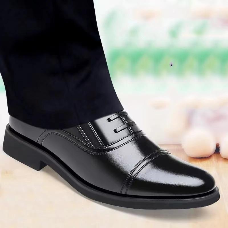 Leather Shoes Men's Shoes British Style Pointed Toe Men's Leather Shoes Three-joint Autumn Fashion Trendy Formal Wear Business Casual Shoes