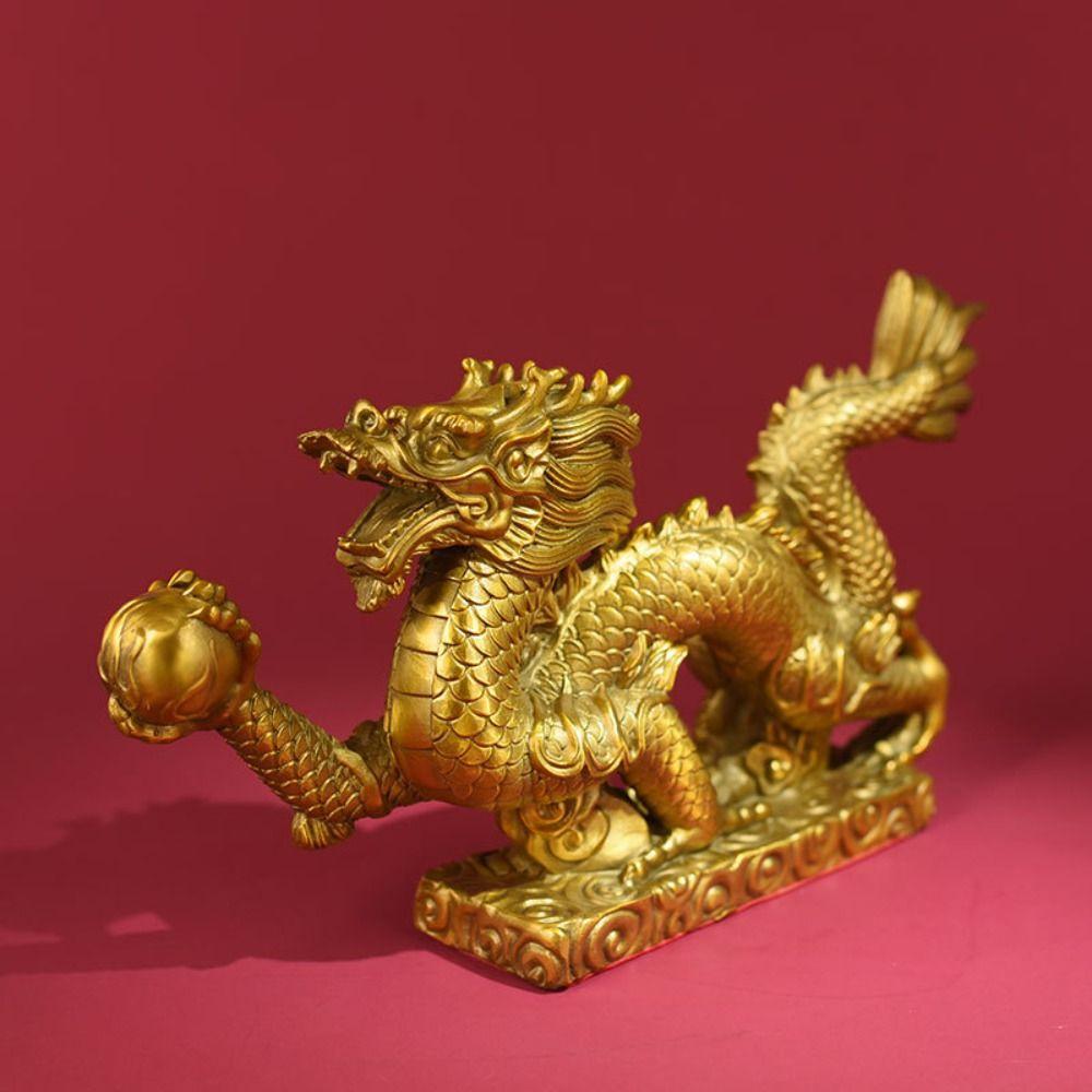Art Dragon Zodiac Statue Desktop Decor Home Decoration Dragon Ornaments Traditional Chinese Zodiac Creative Animals Sculpture