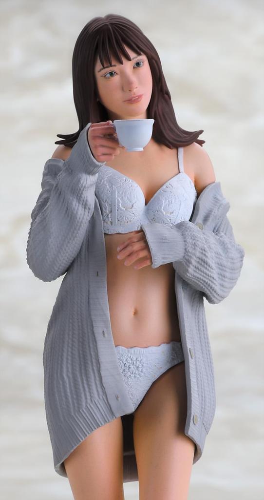 Hasegawa Real Figure Collection 46 Nachmittags-Milchtee Ungemalter Harzbausatz SP684 1/12 Nein. (Zahl)