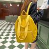Solid Color Backpack Women's Multi-purpose Bag Student's Large Capacity Handbag Shoulder Bag