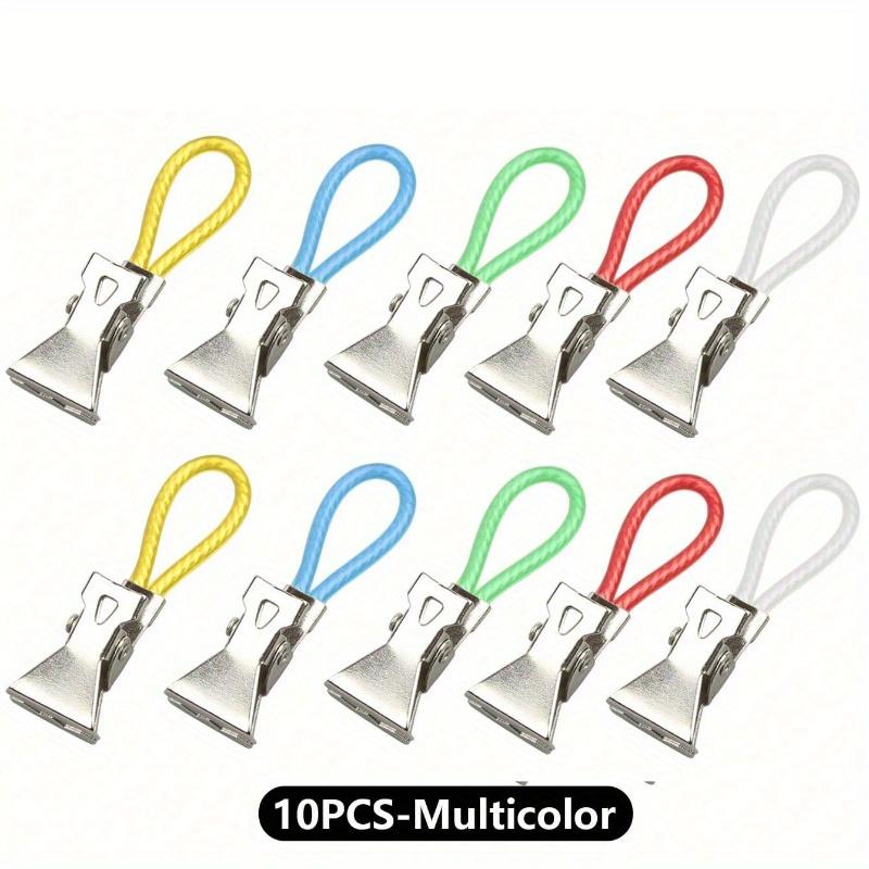 

10Only contains colorful metal towel clips Hook-type towel rack Kitchen and bathroom storage clips 10PCS-Multicolor