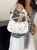 Nylon Floral Canvas Bag For Women With Bow Detail Perfect For Daily Casual Use