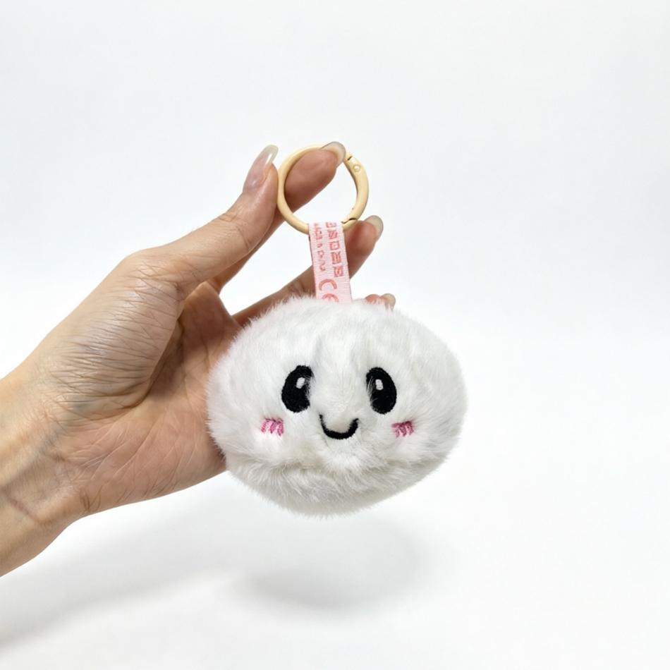 Trendy New Simulation Dumpling Plush Keychain Style Bag Hanging Cute Simulation Backpack Pendant Cartoon Toy Birthday Gift