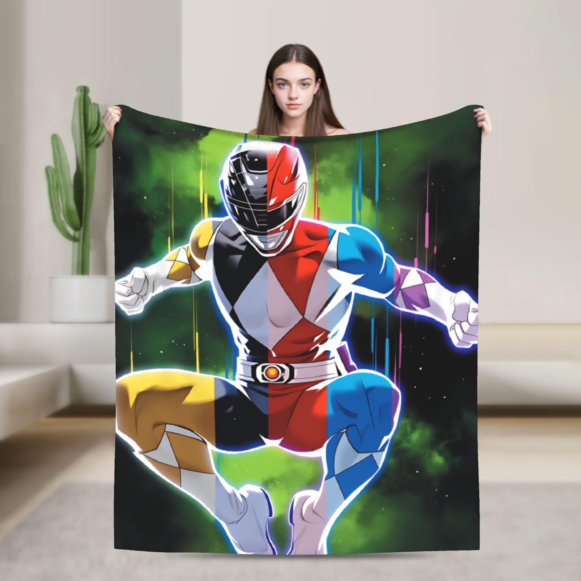 

M-Mighty Morphin Blanket Cartoon P-Power Rangers Decorative Flannel Throw Blanket For Super Warm Bedspread Birthday Present 75cmx90cm