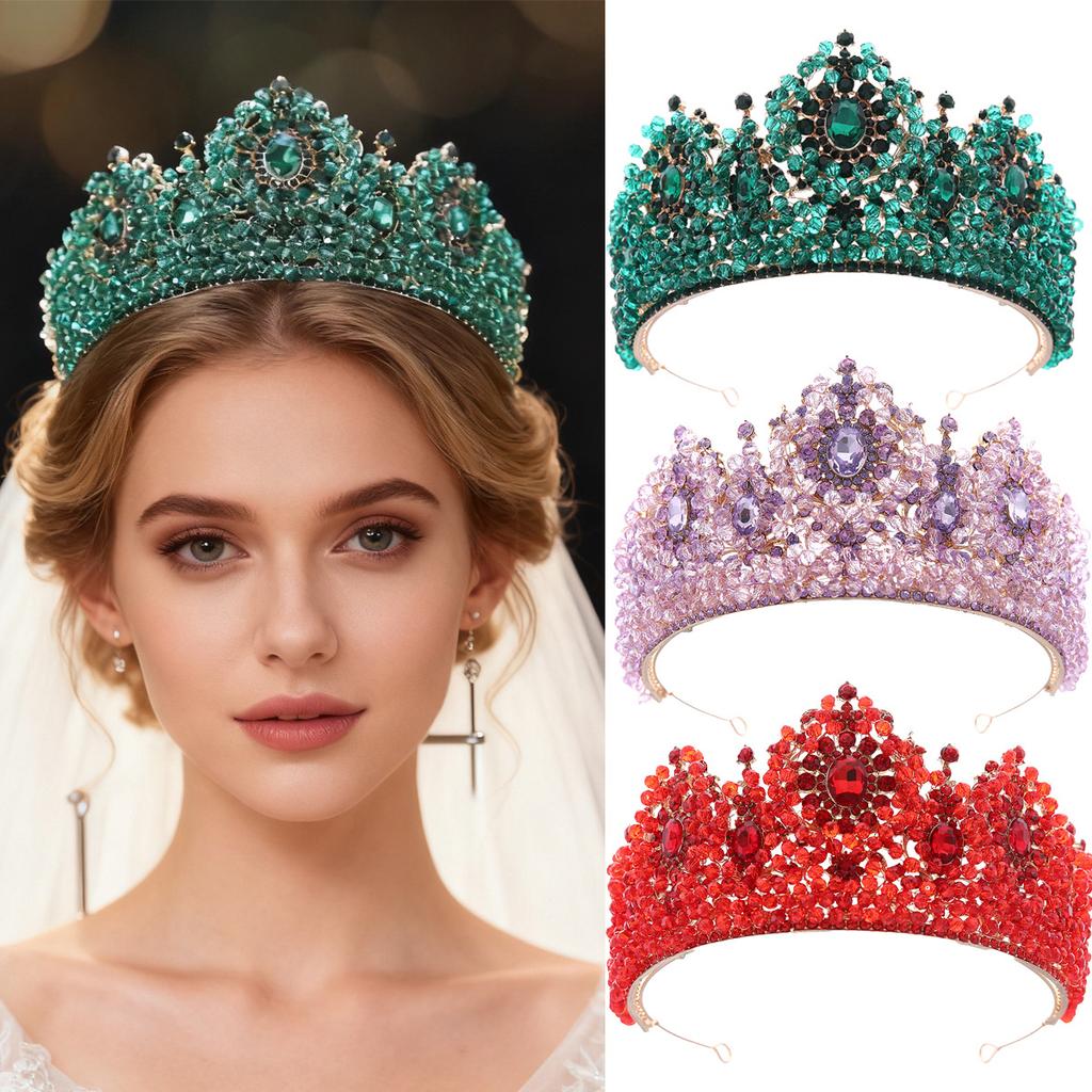 Princess Crowns for Wedding Bride Headdress Queen Crystal Bridal Tiara Crown Quinceanera Women Diadem Prom Hair Jewelry