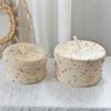 Pack of 2 Sturdy Cotton Rope Storage Baskets With Lid for Organizing Rope Keys and Toy In Elegant Color Designs