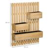 Wall-mounted Wooden Garden Planters with Trellis. Drainage Holes and 3 Planter Boxes for Patio. Natural
