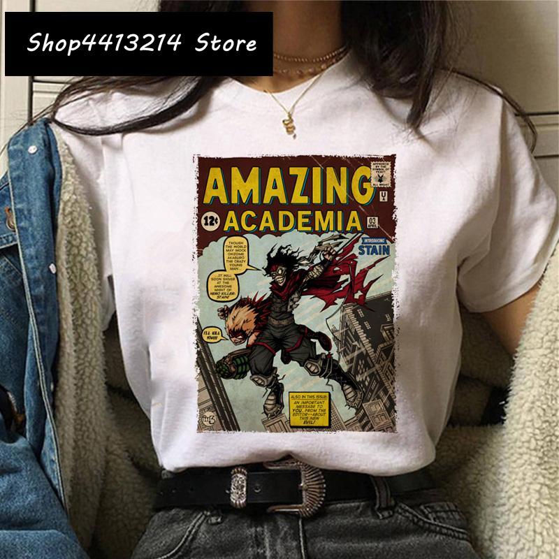 Cartoon Women My Hero Academia T Shirt Tee Funny Himiko Toga Clothing Boku No Hero Academia Harajuku 2021 Tshirt Female Ulzzang