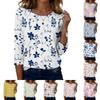 Women's Fashion Casual Three-Quarter Sleeve Floral Print Round Neck Top