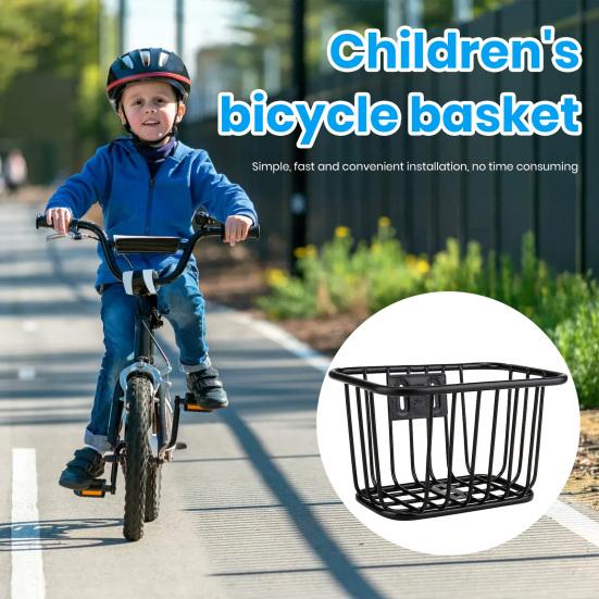 Children Bicycle Front Basket Large Capacity Strong Load-bearing Easy Installation Scooter Bike Basket Replacement Bike Supplies