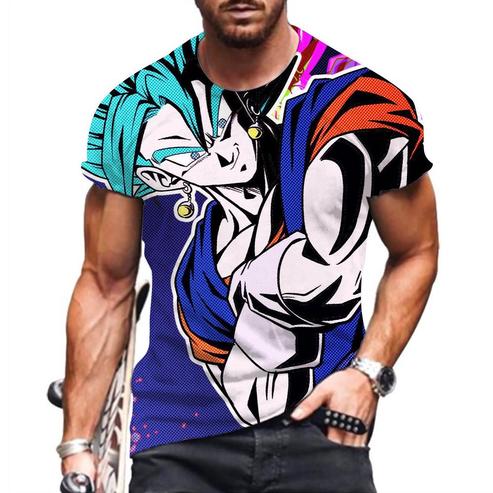Essentials Dragon Ball Z T-shirt Men 2023 Men's Vegeta Goku Oversized Shirts Hip Hop Clothing Harajuku Style Trend Tops Fashion