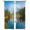 Lakeside Forest Mountain Tulle Curtain Home Office Window Decor Bedroom Kitchen Balcony Modern Sheer Curtain