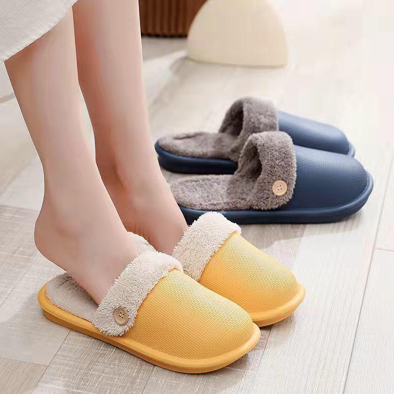 Warm Winter Plush Slippers for Men & Women – Non-slip, Thickened Indoor Comfort