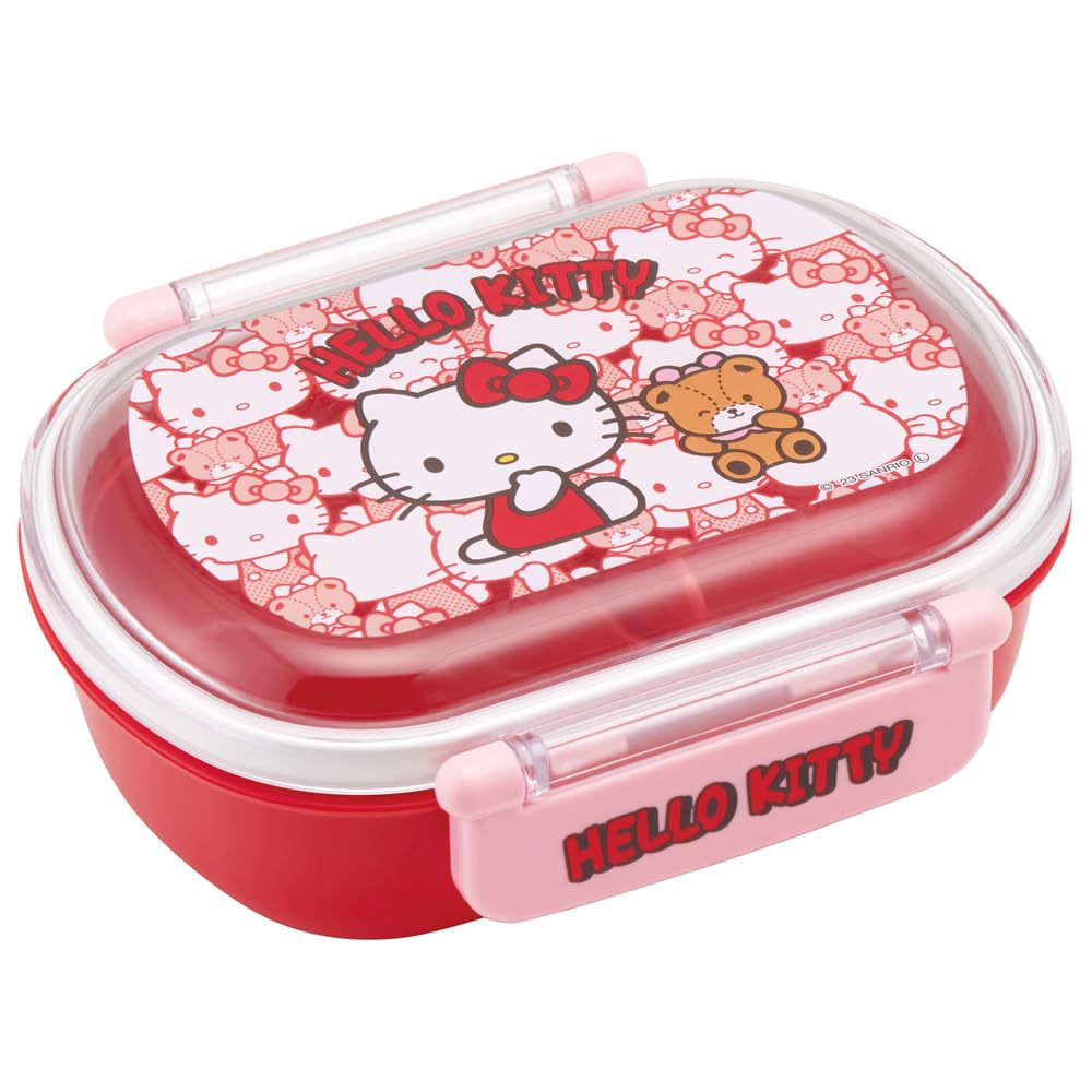 

Skater Lunch Single Hello Sanrio Made in Japan Kids Box, Tier, 360ml, Dome-Shaped, Kitty, Ushiro-Shiro, Design, Antibacterial, (QAF2BAAG-A)