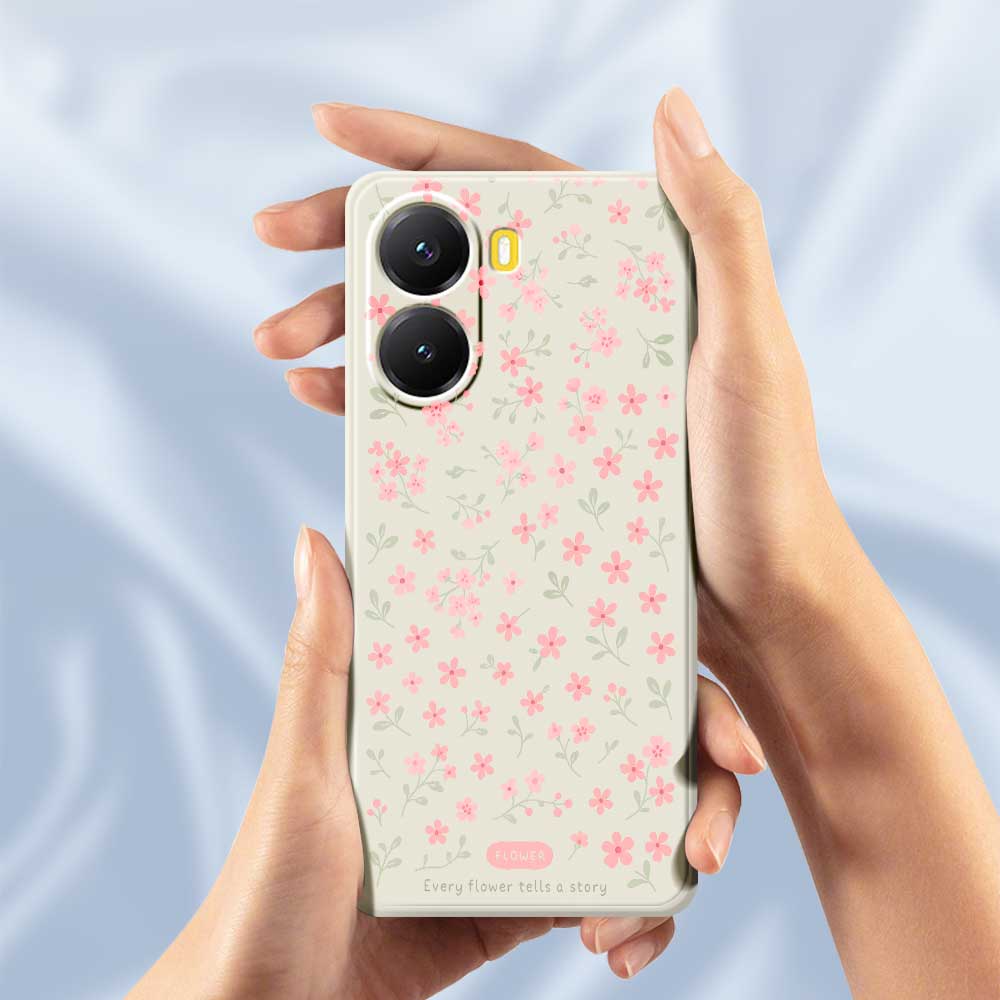 For Xiaomi Redmi Turbo 4 5G/Poco X7 Pro 5G Case Pink Small Flowers Pattern Printing Straight Edge TPU Phone Back Cover